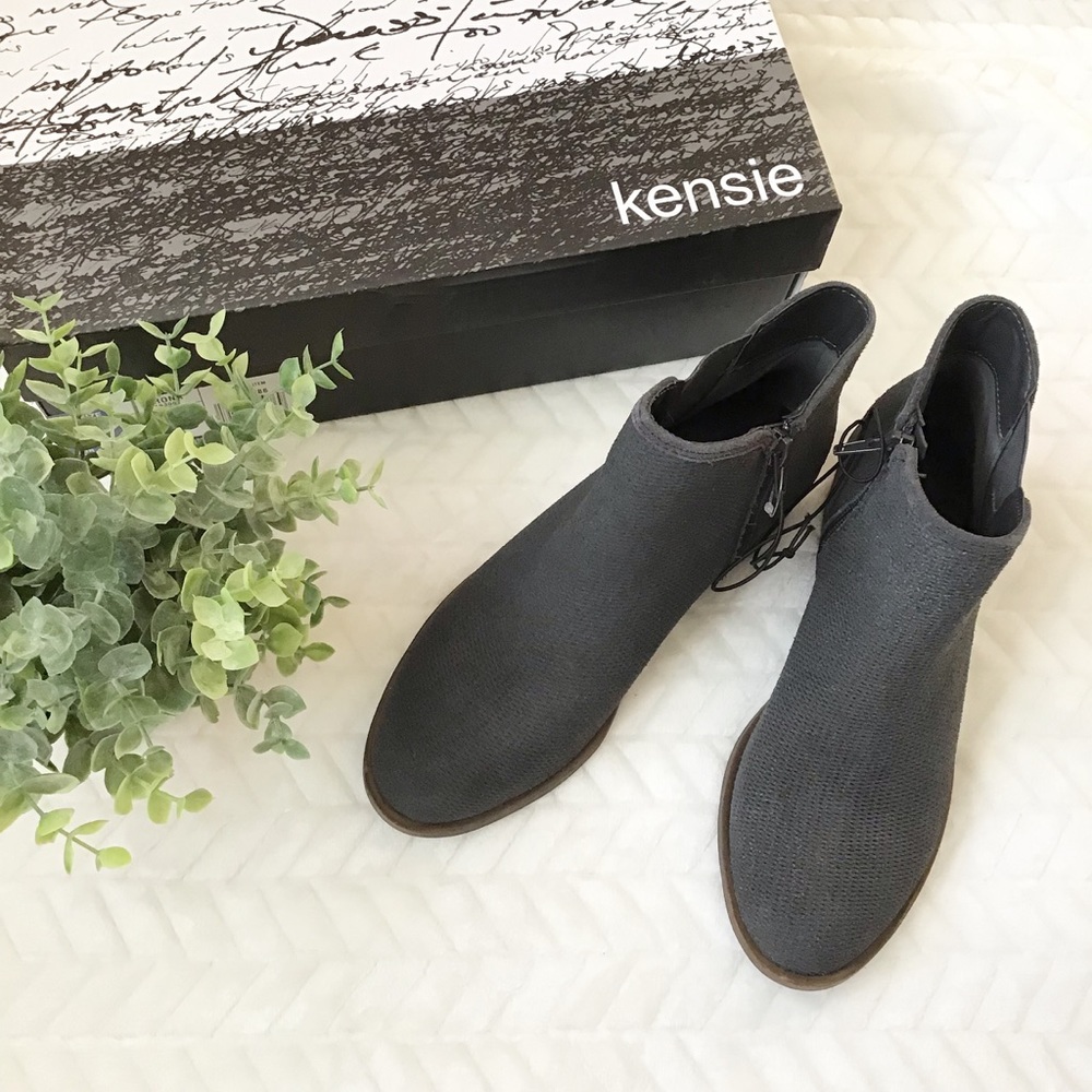 Kensie Gerona Suede Stacked Heel Bootie